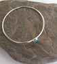 Sterling Silver Bangle with Turquoise Gemstone  - Image 3