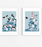 Puffin seaside art print coastal artwork - Image 7