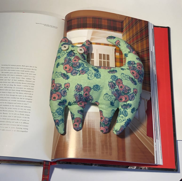 Cat Page Saver Bookmark Van Gogh Sunflowers in Pink and Green Book Buddy