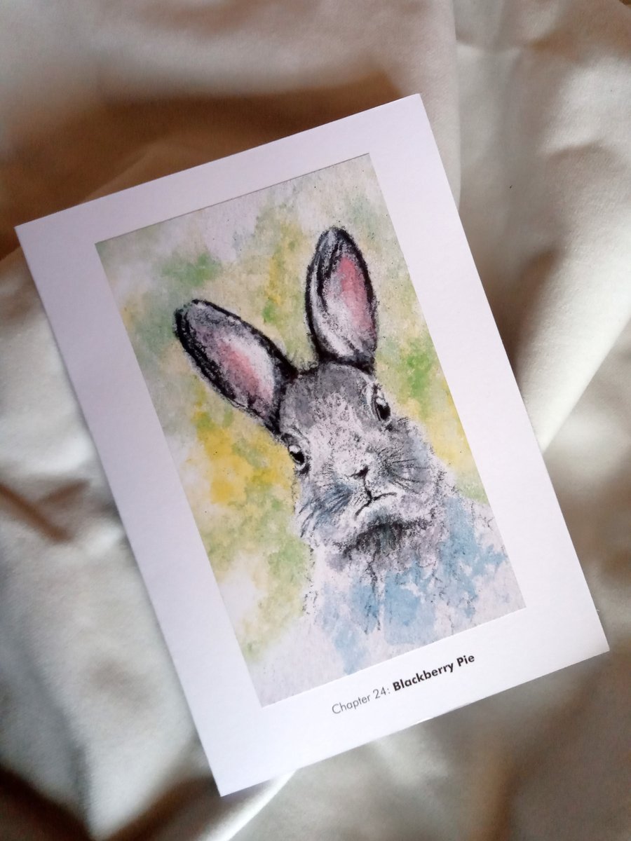 original hand painted print of a Sussex rabbit printed Greeting Card for charity