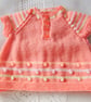 Hand Knitted 3 Piece Dress Pants and Socks Set for a Baby Girl, Baby Shower Gift - Image 2