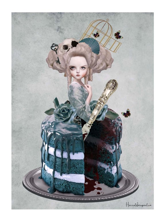 Quirky Marie Antoinette Art Print 