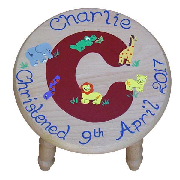 Personalised Child's Initial Stool for Boys
