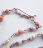 Seaworn Scallop Shell Statement Necklace with Crystal Rondelle Beads  - Image 5