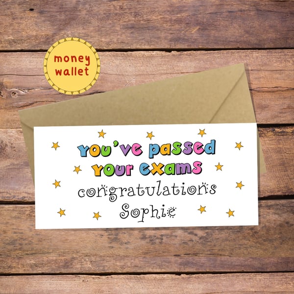 You've Passed Personalised Money Wallet Card - cash gift envelope