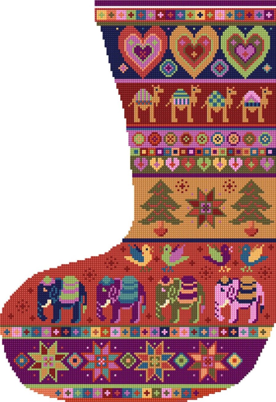 Elephant Christmas Stocking Tapestry Kit 