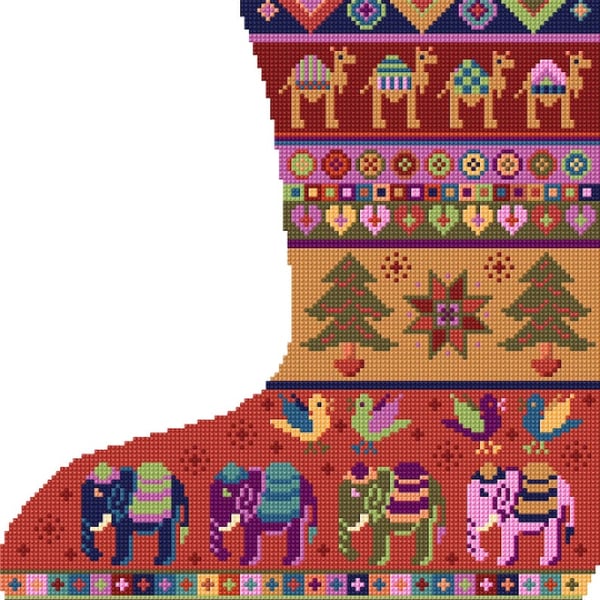 Elephant Christmas Stocking Tapestry Kit 