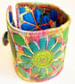 Cuff - Fabric Bracelet with Free Machine Embroidery  - Image 5
