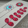 embroidered notebook - bright flowers - A6