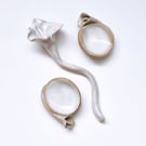 Handmade Ivory Ceramic Calla Lily Worry Stone - Cream Pocket Hug Gift Set