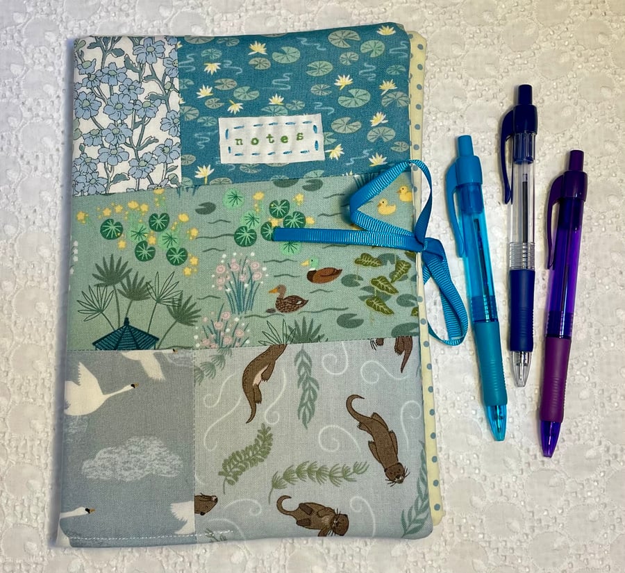 Reusable Patchwork Fabric Notebook Cover and Notebook