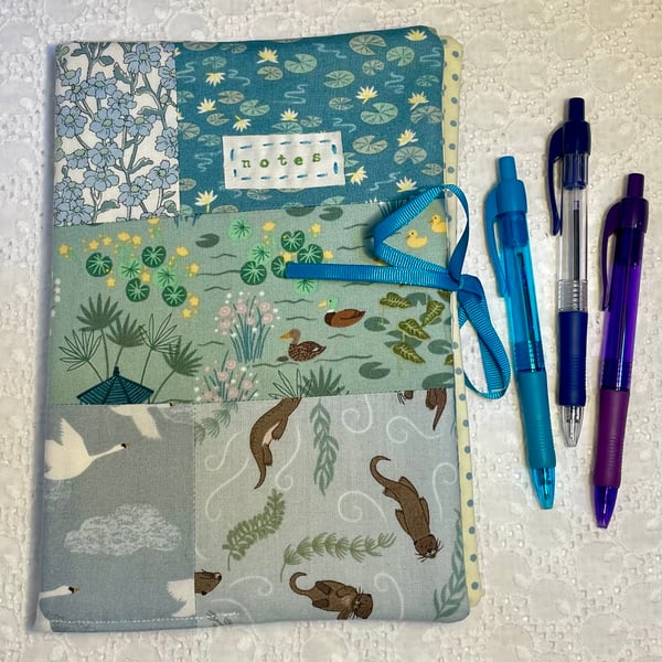 Reusable Patchwork Fabric Notebook Cover and Notebook