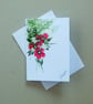 hand painted floral blank inside greetings card ( ref FA 118 B4 )