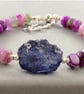 Blue Quartz Bracelet with Agate Magnetic Clasp with Safety Chain  - Image 10