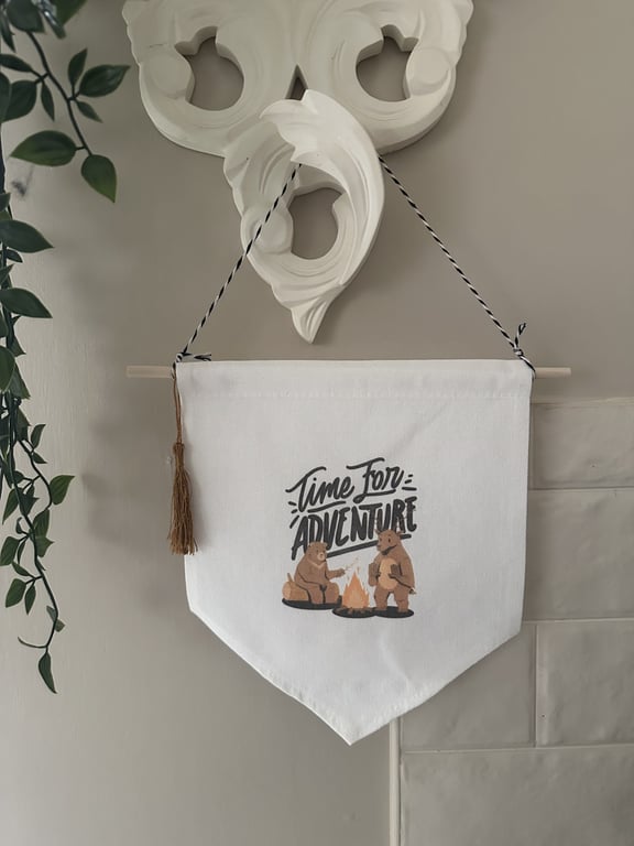 Printed Wall Hanging, Banner, Childrens room Penant flag