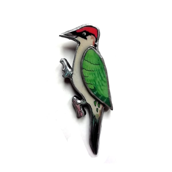 Wonderful Forest Bird Woodpecker Statement Brooch by EllyMental