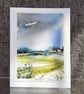 Village Edge. Blank Card. Original Watercolour Painting. 260149