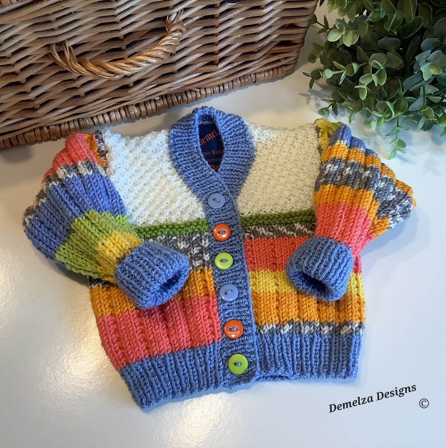 Luxury Baby Hand Knitted Cardigan  3 -9 months size