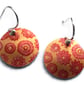 Tangerine flower print earrings - Image 2