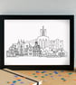 Guildford Landmarks Skyline Art Print - Image 2