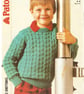 VINTAGE KNITTING PATTERN Boys Textured Sweater - Image 4