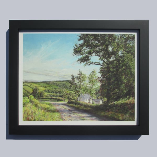 Welsh Landscape Fine Art Print In Wood Frame-Rural Countryside Giclee Print