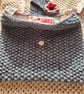 Grey, with pink floral lining shoulder bag - Image 1