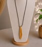Upcycled Wooden Pendant Necklace Minimalist Reclaimed Wood Leather Jewellery  - Image 1