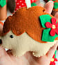 Felt Christmas Woodland Garland. Handmade set of 8 felt decorations. - Image 6