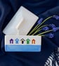 Beach Hut Butter Dish - Hand Painted