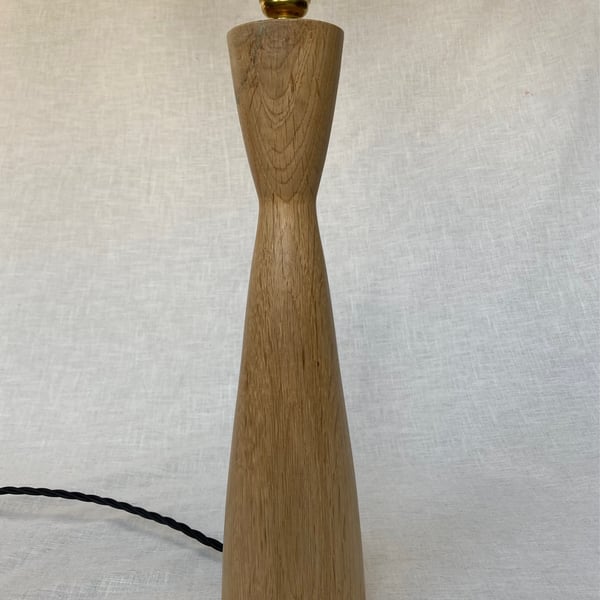 SECONDS SALE - Large hand turned oak lamp base 3, oak table lamp. 42.5cm tall.