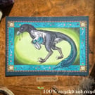 MAGPIE RAPTOR A6 PRINT - Medieval-themed dinosaur illustration 