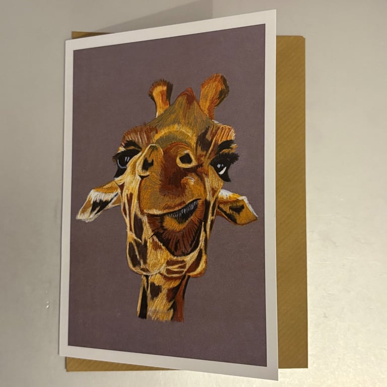 Giraffe A5 Greeting Card 