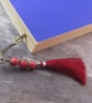 Pink Sword Bookmark, Agate Tassel Bookmark - Image 1