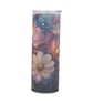 Dark Floral Pink Cosmos Flower Sparkle Tumbler - Image 3