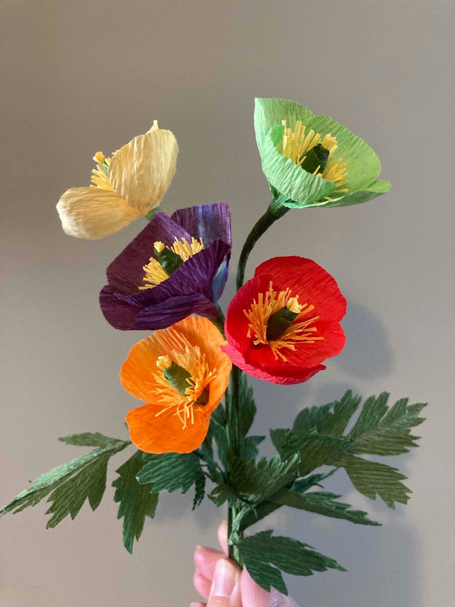 Paper Rainbow Poppies