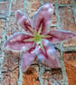 Handmade Fused Glass Pink Opaline Stargazer Lily 3 of 3 with Wall-mount - Image 5