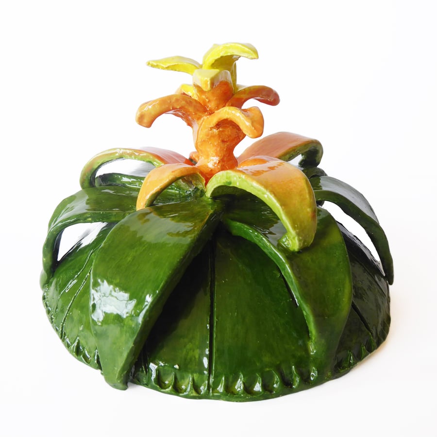 Bromeliad Ceramic Ornament - Handmade