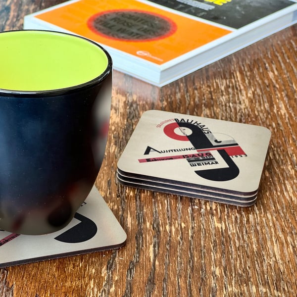 Retro design Bauhaus Ausstellung 1923 coasters by David Asch Art & Design