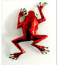 Handmade Metal Frog with red and green spots Wall Art. Made from a coffee  - Image 1