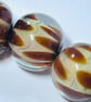 Handmade brown and beige lamp work glass beads - Image 5