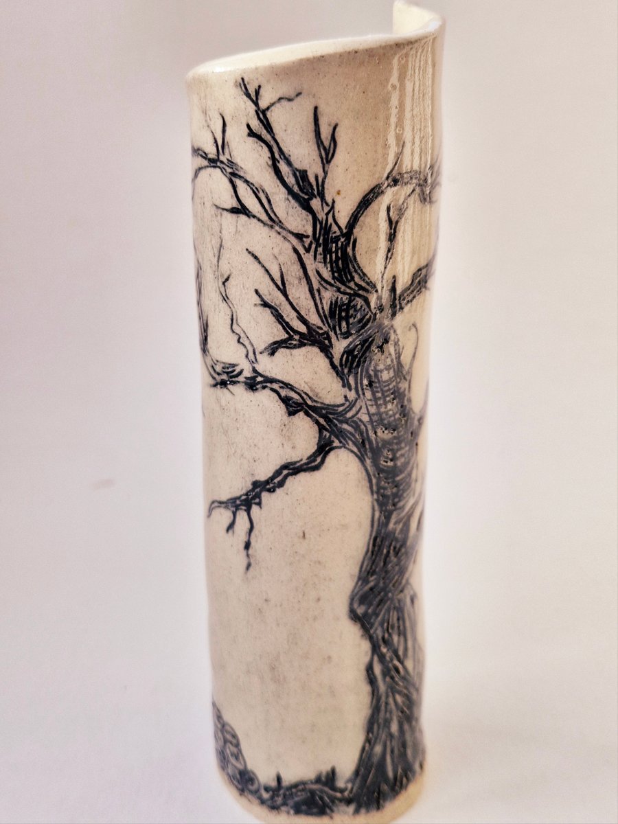 Tall slim vase Tree landscape 