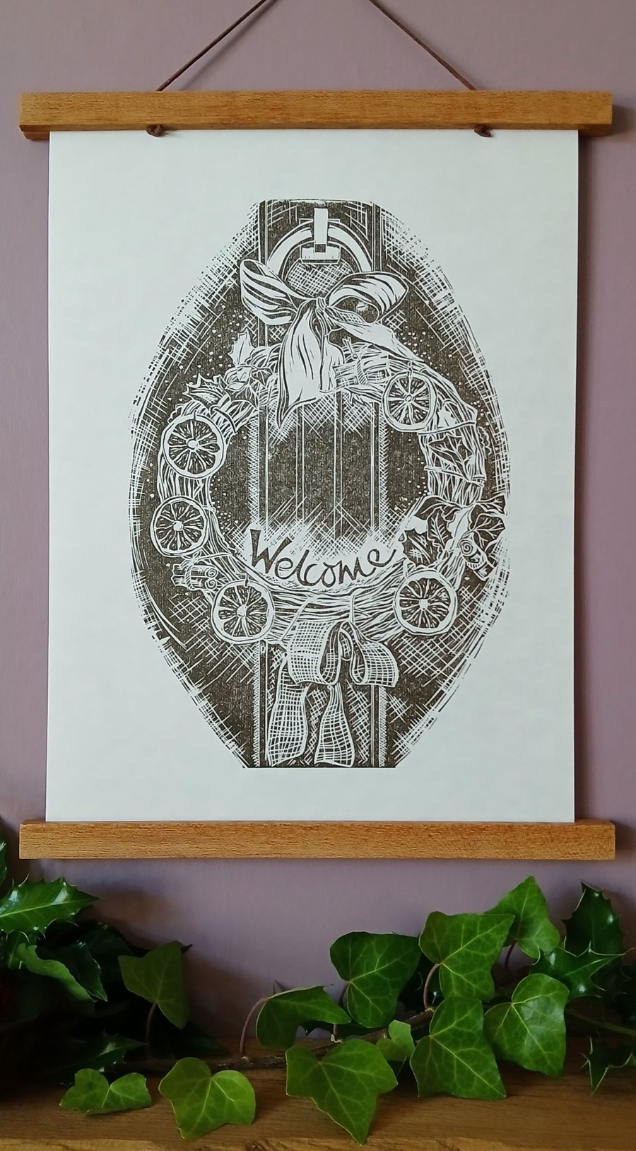 'Welcoming Winter' Linocut Print