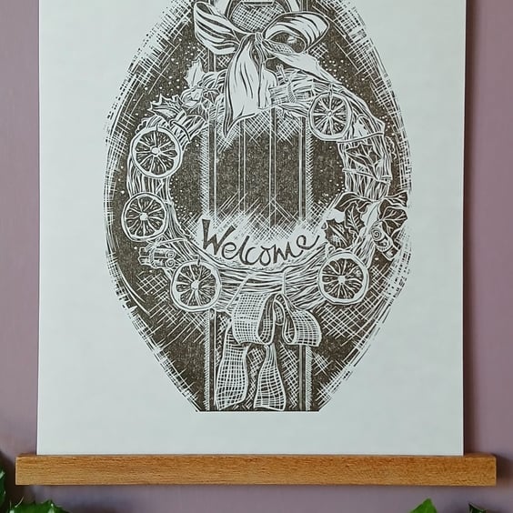 'Welcoming Winter' Linocut Print