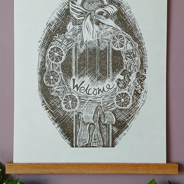 'Welcoming Winter' Linocut Print