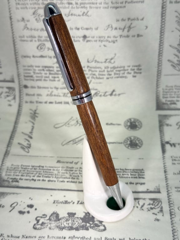 Mahogany and Silver Ballpoint Euro Pen