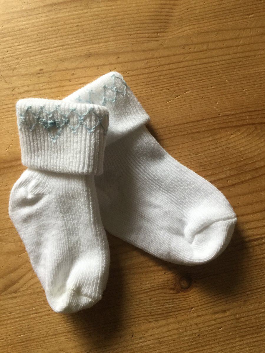 Hand Smocked Baby Socks, Pale Blue