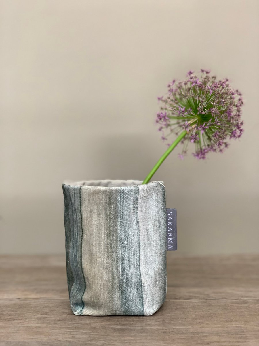 Tin Can Cosy - Tonal Teal Grey Velvet