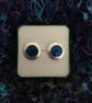 Scroll Edged Brilliant Blue Stud Earrings - Image 4