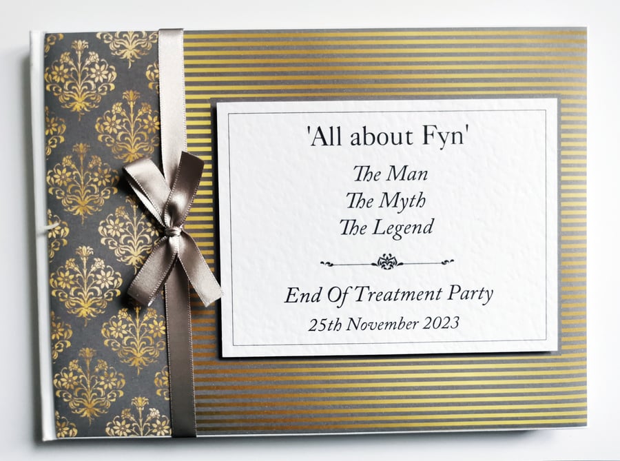 Grey and gold Retirement Guest book, retirement keepsake, gift